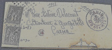 Lettre 1878 , 2 timbres n°83