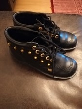 Women's Kickers, Black, Gold Studded, 39EU Mint. boots, poles 