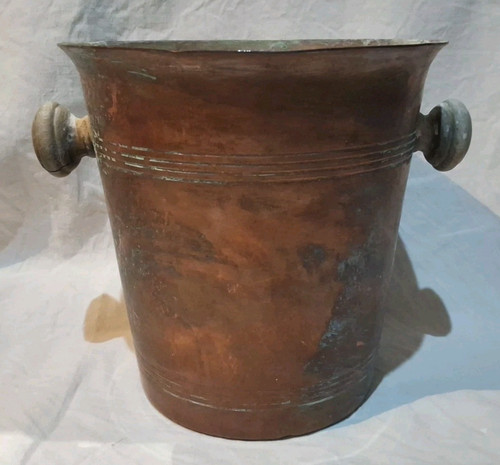 Ancien seau champagne cuivre - champagne,