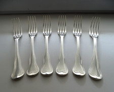 6 fourchettes métal argenté ALFENIDE / CHRISTOFLE modele CHINON VIOLONNE - 21 cm