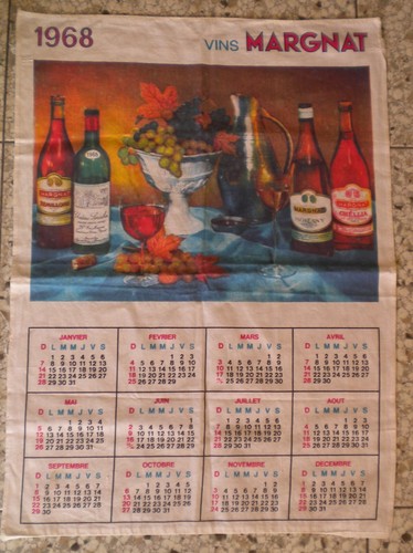 Vins margnat calendrier tissu - calendrier,