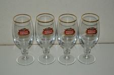 Nice Vintage STELLA ARTOIS Pedestal Star Belgium Beer Glass Lot of 4 MINTY 33CL