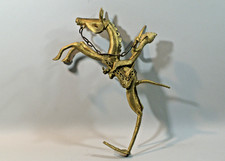 STATUETTE CHEVAL ET CAVALIER, bronze, Afrique de l'Ouest, 25 cm