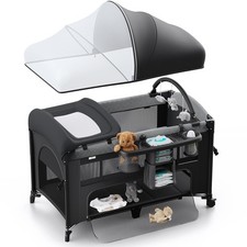 OBEE ODEE 4 IN 1 BABY BASSINET PACK AND PLAY BEDSIDE CRIB SLEEPER DIAPER CHANGER