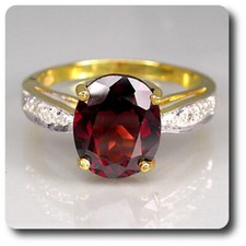 Garnet & Diamond Ring Silver