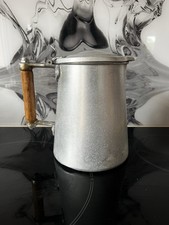 Antique aluminium coffee maker wood handle Tournus France