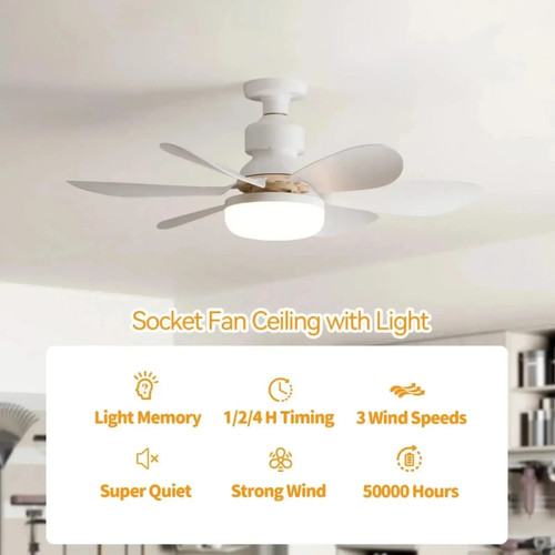 Ventilateur plafond led e27 - led,