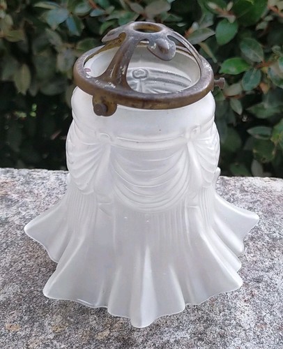 Ancienne tulipe verre blanc - tulipe, en