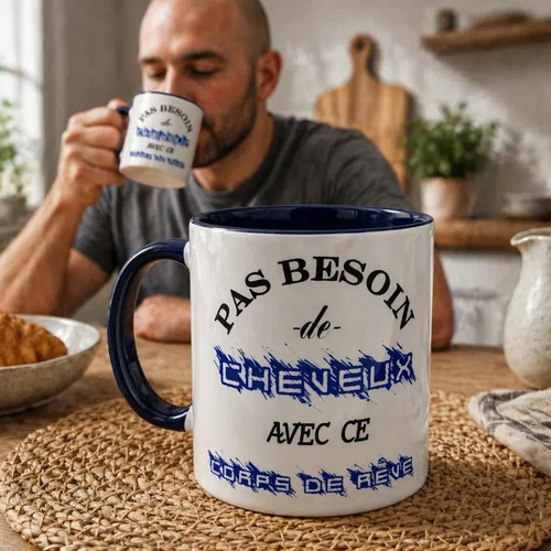 Mug humoristique pour chauve