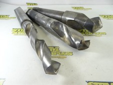 3 HSS 4MT & 5MT TAPER SHANK DRILLS 1-31/64" 2" & 2-5/16" W/ 5MT ADAPTER MORSE