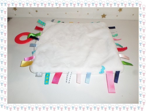 Doudou plat carré - plat, blanc