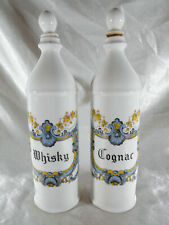 PAIR OF ALCOHOL BOTTLE "COGNAC & WHISKY" PARIS OR LIMOGES PORCELAIN