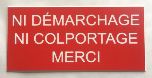 Plaque panneau démarchage - plaque,, ni