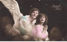 Merry Christmas - Girls Wearing Angel Wings