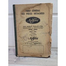 Matford V8 et 4 Cyl - 1936 - Manuel tarif general des pieces detachees