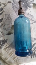 Siphon bouteille à eau de Seltz , Bleue,"THEVENET Freres ;Oullins"