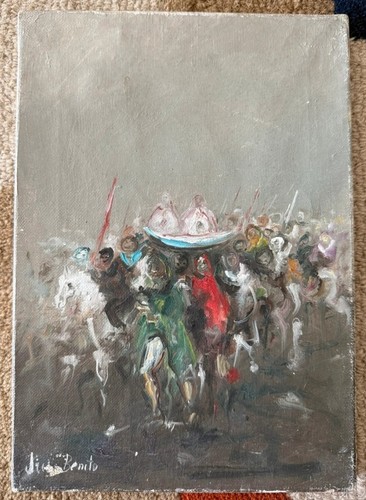 Tableau ancien huile peinture - tableau,