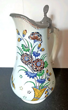 Antique earthenware pitcher signed: Boch Frère / Keramis.