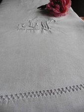 ANCIEN DRAP CREME CHANVRE X