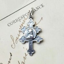 St Joan of Arc Lorraine Cross - Sterling Silver Antique Replica