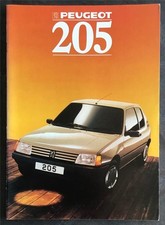 PEUGEOT 205 RANGE Car Sales Brochure 1988 GTi  XE CTI  SR  XS  XL XR