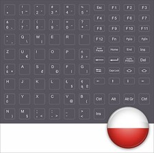 Clavier Pologne Polonais Tous Touches Gris Foncé PC Portable Gris Keystick