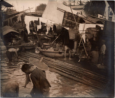 Chine, port, barques