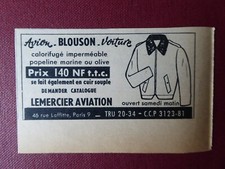 11/1961 PUB LEMERCIER AVIATION BOTTE COMBINAISON VOL SAUT PARACHUTE FRENCH AD