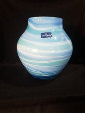 Vintage Villeroy And Boch Swirl Blue Vase Large