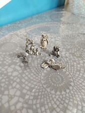 Lot small subjects ducks owls pewter showcase object