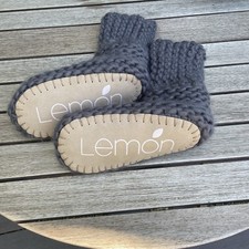 Lemon Hand Knit Slipper