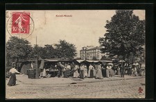 Old postcard Saint-Mandé, Le Marche 1908 