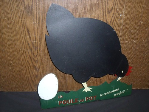 Tole peinte poule pot no - tole,