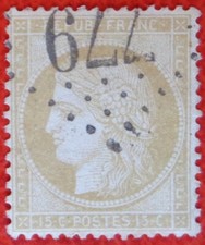 France oblitéré, n°59 avec oblitération GC 779, 1871