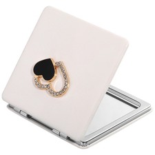 Miroir de maquillage Compact et pliable, Mini miroir cosmétique en PU, 1 pièce