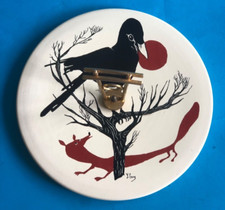 Plateau à fromage le corbeau et le renard Salins Yves cuaz cheese plate stand