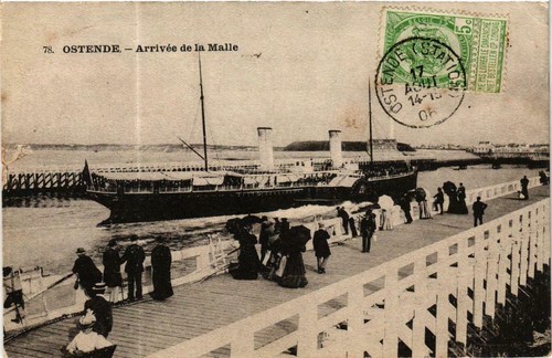 Cpa ostende arrivée de - ak,