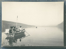 France, Promenade en barque au Lac d&#039;Annecy Vintage silver print. Print
