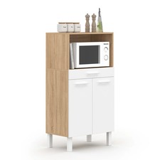Buffet mi-haut de cuisine  pour micro-onde 60 cm CINA 1 tiroir 2 portes façon hê