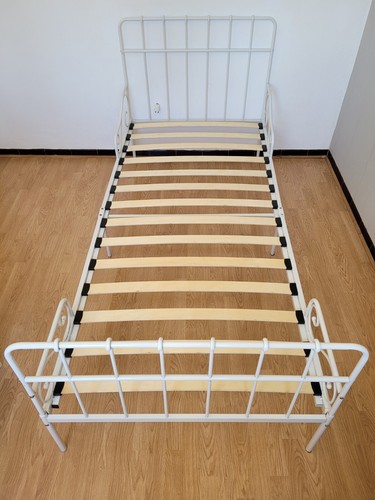 Lit fer blanc sommier - blanc,