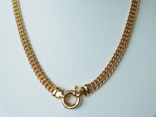 COLLIER VINTAGE GROSSES MAILLES PLAQUE OR GOLD PLATE NECKLACE