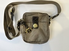 Kipling Art M Shoulder Bag  Gray Nylon Crossbody with Monkey Charm