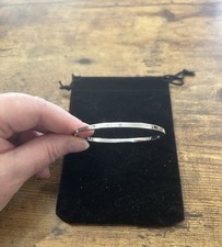 Swarovski Clear Rhodium Plated Solid Bangle Bracelet - Free Pouch Orders £20+