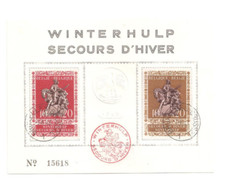 CARTE 1er jour de BELGIQUE - Secours d'hiver 1943 - Numéroté 15618 - TBE.