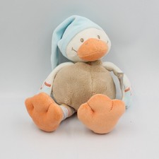 Doudou canard beige bleu
