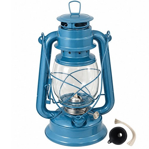 Lampe tempête bleue métal - tempête, en