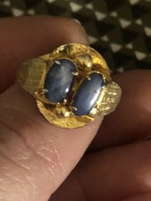 Bague   Or  À Deux Cabochons