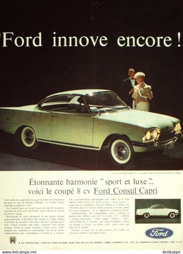 Publicite auto ford - ford, consul