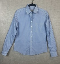 Sarah Alexandra By Renee Bassetti Size 0 Blue Striped Button Up Career Shirt