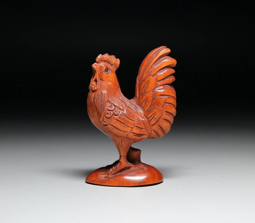 Ancien coq japonais netsuke - coq,